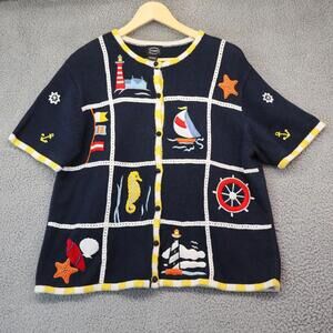 Women Knit Top Large Designer Studios Originals Lighthouse